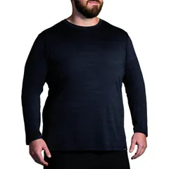 ブルックス メンズ トップス シャツ Brooks Luxe Long Sleeve Heather Deep Bl ヘザーのサムネイル