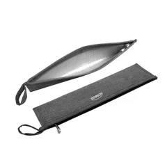 Aosbos 再利用可能なストローキャリーケース、金属、紙、プラスチック、シリコン使い捨てストロー、ステンレススチール箸用ポータブル小型ポーチ - グレー 