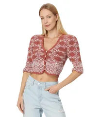 フリーピープル レディース アウター ニット・セーター フラワー柄 フラワー Free People Geo Floral Cardi Orchid Cinnamon