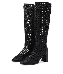 フリーピープル レディース シューズ ブーツ・レインブーツ Free People Woodstock Woven Boots Black ブラックのサムネイル