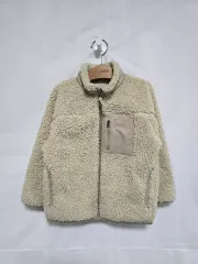 ユニクロ アイボリー フリース ジップアップ ジャケット キッズ 5-6歳 1209