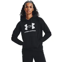 アンダーアーマー レディース アウター パーカー・スウェット ロゴ フリース Under Armourival Fleece Big Logo Hoodie BlackWhite ホワイト