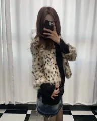 ヒョウ柄ファー ジャケット