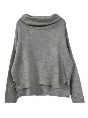 F MICHEL KLEIN ウール混 BIGタートルネック オーバーサイズニット グレー