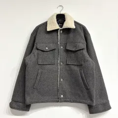 新品 ボアフリース カラ キルティング ウールジャケット