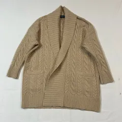 XS) ポロ ラルフローレン ウール カシミア ブレンド ケーブル ニット カーディガン