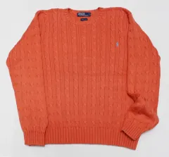 ポロ メンズ 110 コットン ケーブル編み ニット セーター クリーン/R03