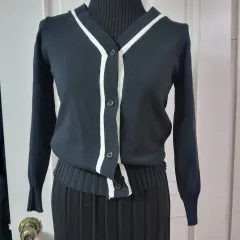 ゴージ ノースリーブ ロング ONE PIECE ニット カーディガン セット