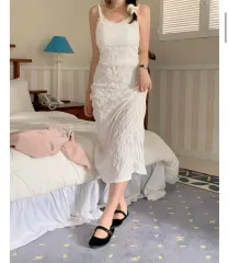 四季万能ONE PIECE ビスチェ シャーリング プリーツ レイヤード ノースリーブ ONE PIECE Long スカート