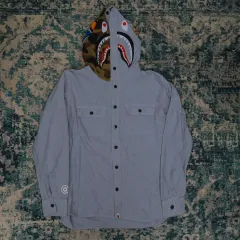 BAPE ベイプ 1st カモフラージュ プルオーバー シャーク シャツ フード XL