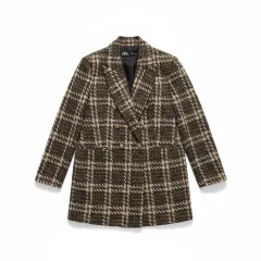 レディース Mサイズ / ザラ CHECK TWEED ダブル ボタン ジャケット