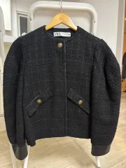 ザラ ストラクチャー ツイードジャケット XS
