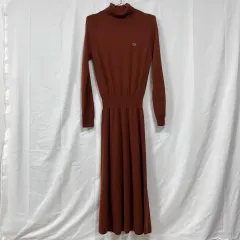 ラコステ タートルネック ウール ニット フレア ONE PIECE