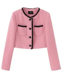 新品) ETMON ピンク ツイードジャケット sサイズ 出品