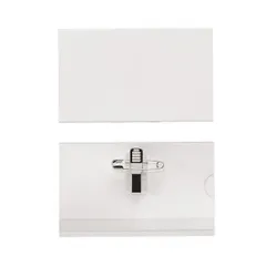（まとめ） ライオン事務器 名札 ハードタイプクリップ・安全ピン付 N-31K 1個 〔×50セット〕