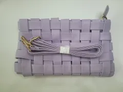 ラベンダー 織り クラッチバッグ & ストラップ セット