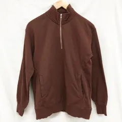 BEAUTY&YOUTH ビューティ&ユース メンズ ハーフジップワイドフォルムスウェット 裏毛スウェットプルオーバー ブラウン S