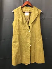 KUHO クホ カーキ色 シャツ型 ロング ベスト