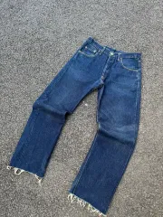 90s Levis ヴィンテージ 501 Indigo COLOR カッティング デニムパンツ