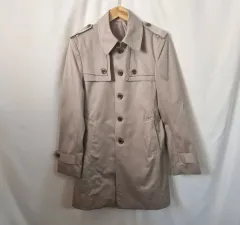 ソリッドブルー ベージュ メンズ トレンチコート