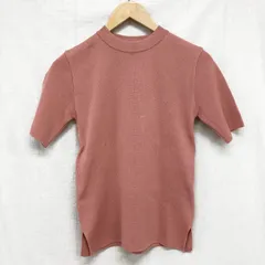 STUDIOUS 日本製 ハーフスリーブ サマーニットプルオーバー ニットTシャツ クルーネック サイドスリット ウォッシャブル素材 FREE サーモンピンクのサムネイル