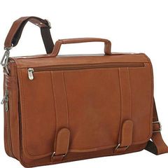 피엘 가죽 남성 가방 비즈니스계 Piel Leather Double Loop Expandable Laptop Briefcase Saddle