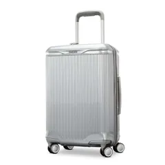 サムソナイト メンズ バッグ スーツケース Samsonite Silhouette 18 Hardside CarryOn Expandable Spinner Metallic Silver シルのサムネイル