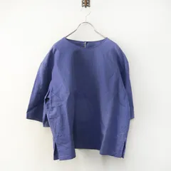 北欧、暮らしの道具店 KURASHI&Trips PUBLISHING 金子敦子さんとつくったコットンリネンのブラウス M～L＼サルビアブルー【2400014874471】のサムネイル