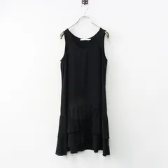 シーバイクロエ SEE BY CHLOE ノースリーブ チュニック 38｜ブラック サテン フレア 刺繍 スカラップ【2400014882469】のサムネイル