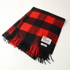 美品 トラディショナルウェザーウェア Traditional Weatherwear ウールカシミヤチェックストール＼レッド  ショール【2400014878868】のサムネイル