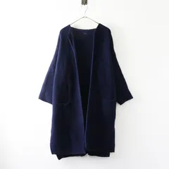イチ ichi ウールニッロングカーディガン＼ネイビー ニットコート 羽織り【2400014854572】のサムネイル