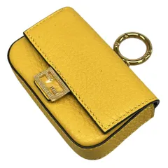 FENDI(フェンディ) キーホルダー(チャーム) ナノバゲット 7AR844 イエロー×ゴールド レザー
