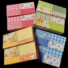 蛇腹ラファイル ハンドメイド ミニサイズ コラージュおすそ分けファイル 4点セット まとめ売り ジャバラファイル 花柄 可愛い