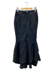 エイミーイストワール 1119421014-0 マーメードスカート M ブラック ストレッチ フリル ITQBX468NAAG