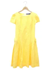 エムズグレイシー 621363 ワンピース 38 イエロー フラワー 刺繡 コットン キュプラ IT9MDVOTWI08
