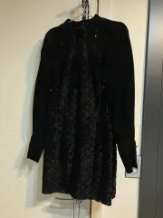 ザラ ブラック スパンコール スパンコールベルベット ミニ ONE PIECE