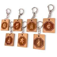【新品】 [BSG] 守護梵字木札キーホルダー 干支別 ４０×３１mm 国産桜使用木札ネックレス お寺 仏教 職人手仕上げ 日本産 (タラーク) 0