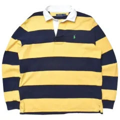 ポロラルフローレン ストライプ ラグビーシャツ L N0884