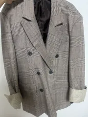 ブラウン CHECK柄 ジャケット