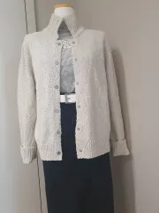 グレー ニット カーディガン レディース フリーサイズ