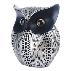 【新品】 heizi フクロウ 置物 インテリア おしゃれ 北欧 オブジェ ふくろう アジアン雑貨 バリ 玄関 開運グッズ (シルバー)