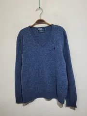 (L) ラルフローレン ポロ ラムウール ニット Vネック セーター カジュアル