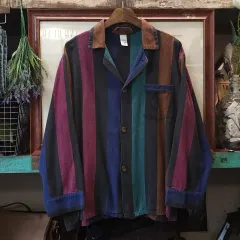 90s アメリカン ヴィンテージ シャツ カラーブロック オープン カラ ウェスタン シャツ m