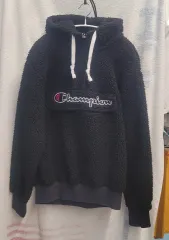 チャンピオン ボア フリース フーディー ブラック プルオーバー