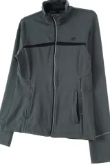 W(S) ニューバランス ジップアップ ジャージ トラックジャージ チャコール 機能性 スポーツ ランニング-1652B