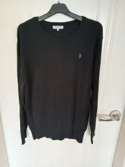 U S ポロ ASSN ブラック ラウンドネック 110