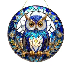 【新品】 フクロウ ブルー 置物 アクリル 2D オブジェ オーナメント かわいい オシャレ インテリア 雑貨 ふくろう 卓上 風水 幸運 開運 縁起物 運気 鳥 梟