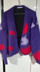 ザラ パープル パターン カーディガン L