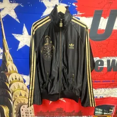 S級 adidas レア物 光沢 黒GOLD 1968メキシコジャージ XL105