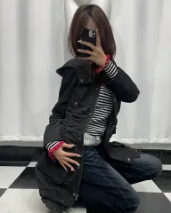 ブラック ロング ジャケット